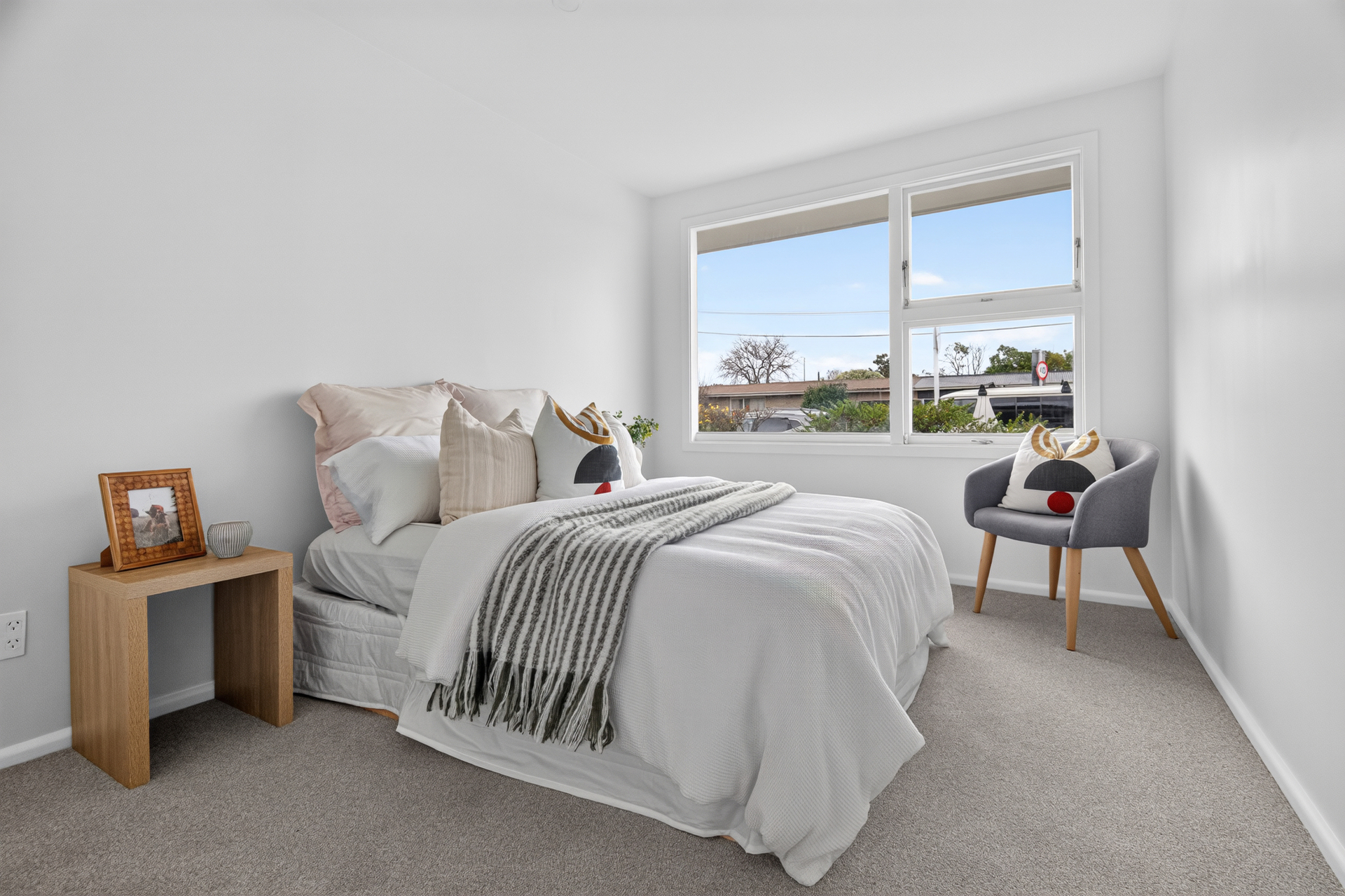 Elegantly renovated living room interior